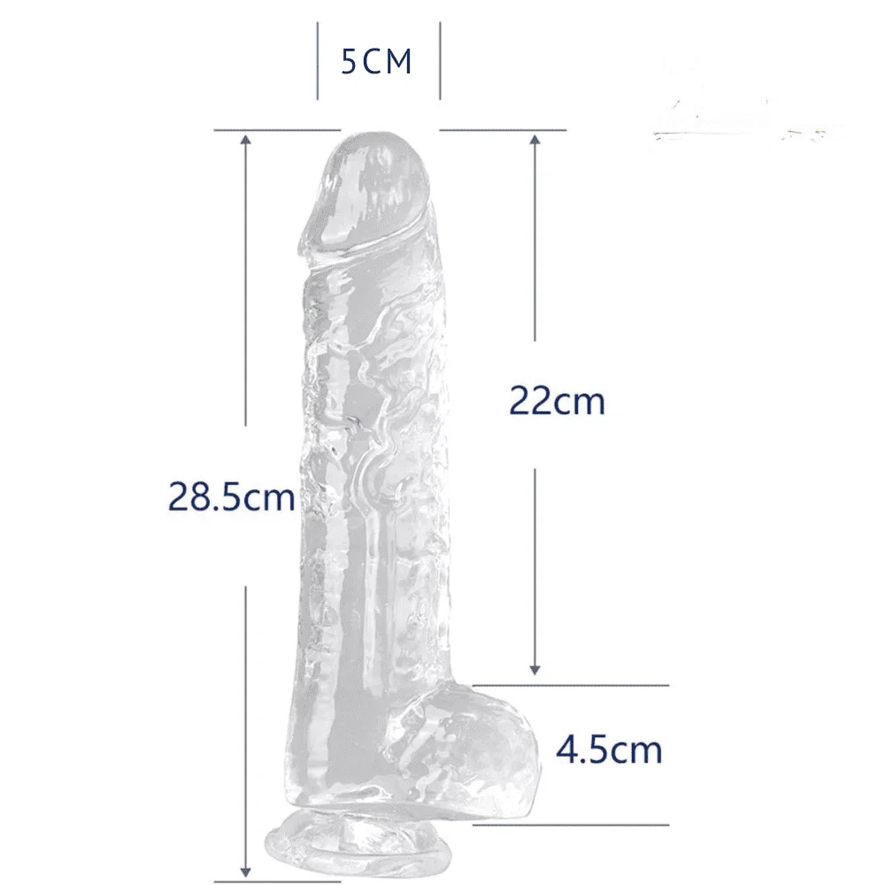 11.22 in Large transparent dildo